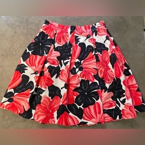 Milly Fit & Flair Floral Skirt